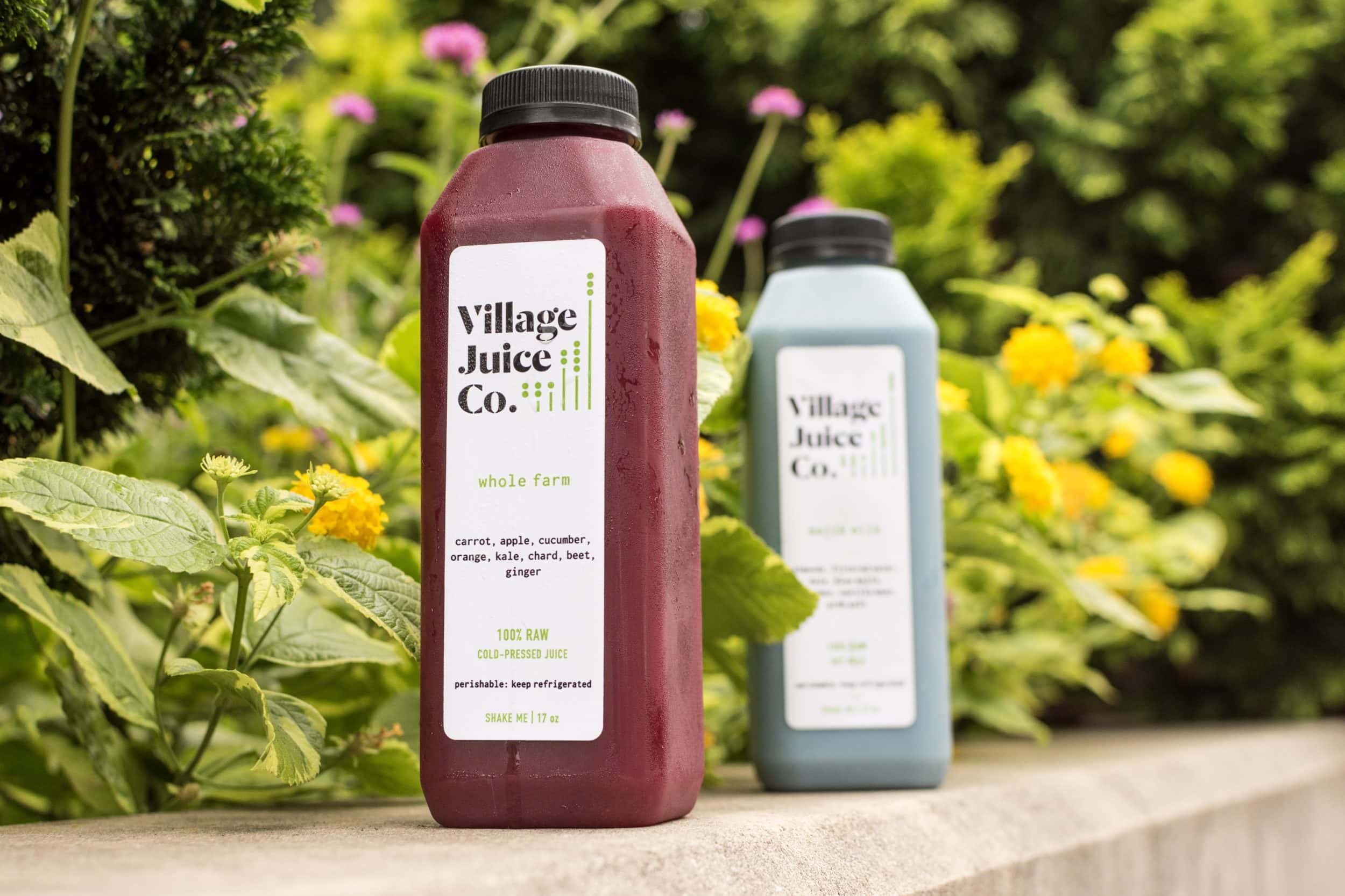 two juice bottles