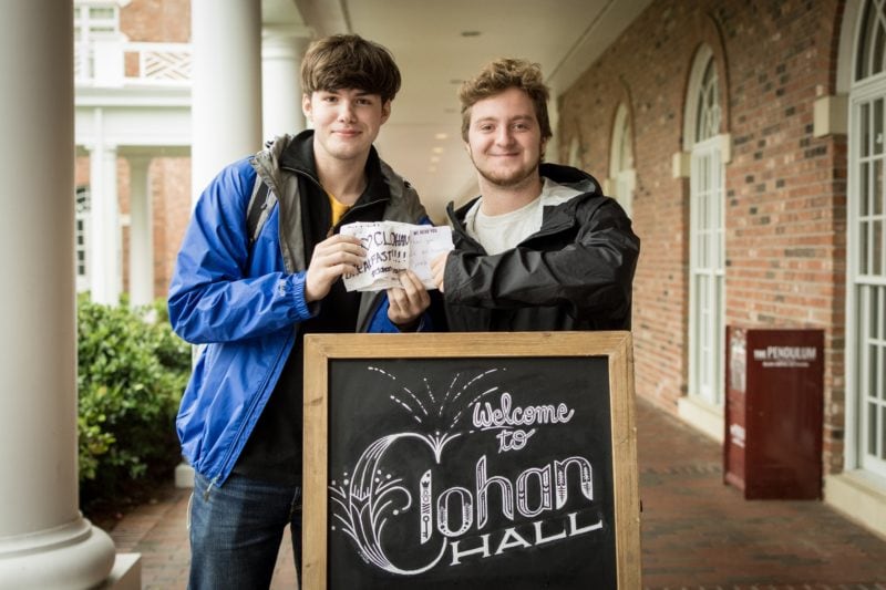students outsite napkin talk